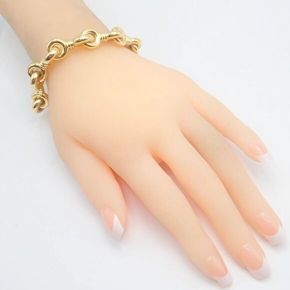 Vintage Estate Chunky 18k Yellow Gold Bracelet 8" 37g - Picture 3 of 10